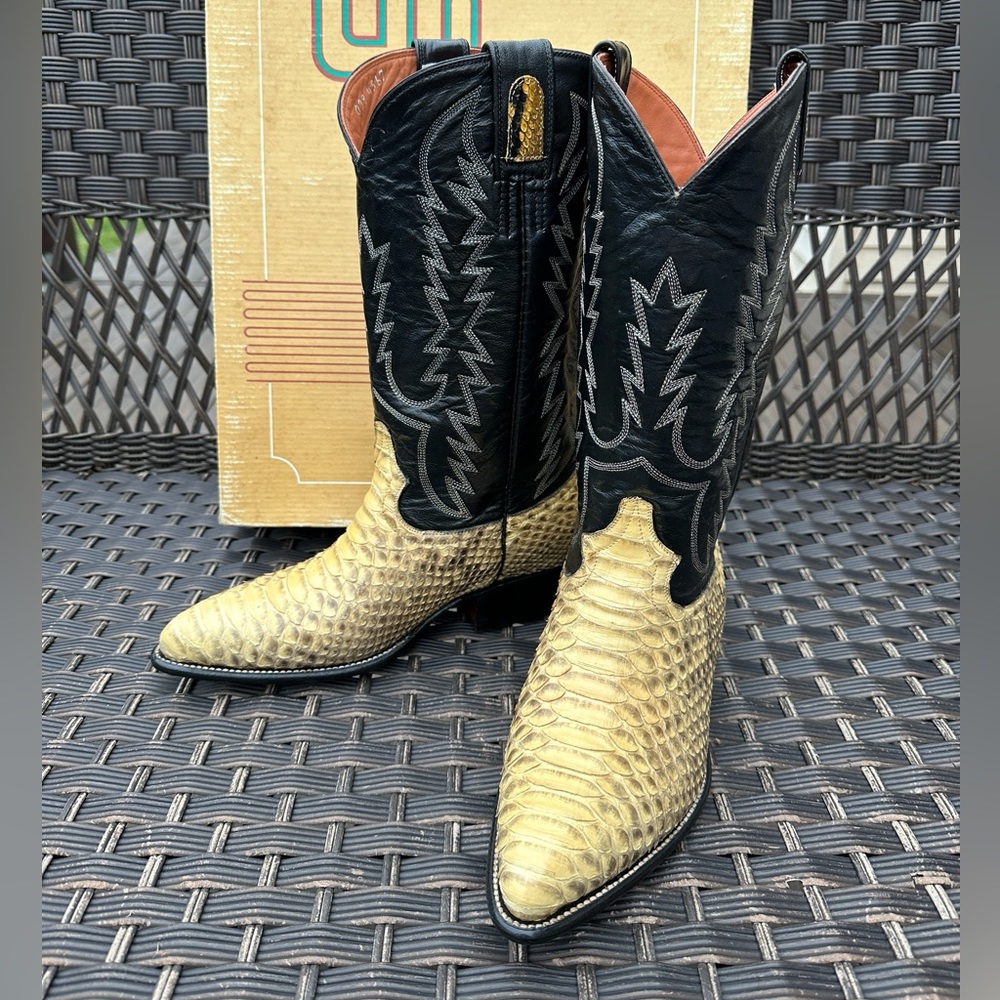 New Authentic Leather Genuine “Gavel” Snakeskin Cowboy Boots women’s size 5.5